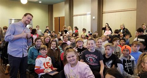 Multiple Schools Travel to Rockwall County Library to Hear from Author and Illustrator Nathan Hale 